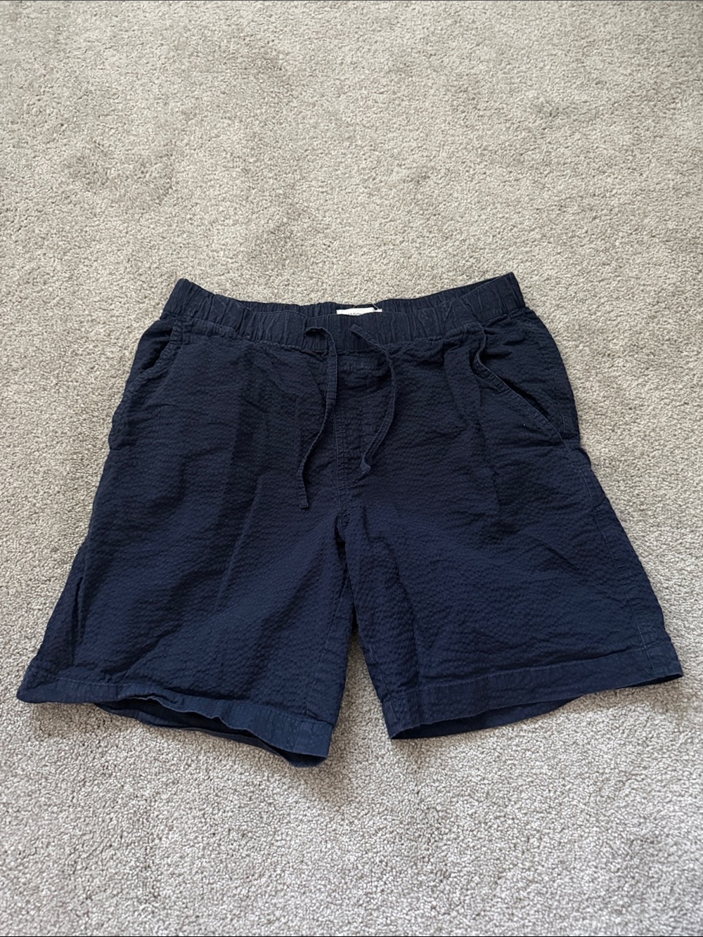 Men's Seersucker Drawstring Shorts - Navy